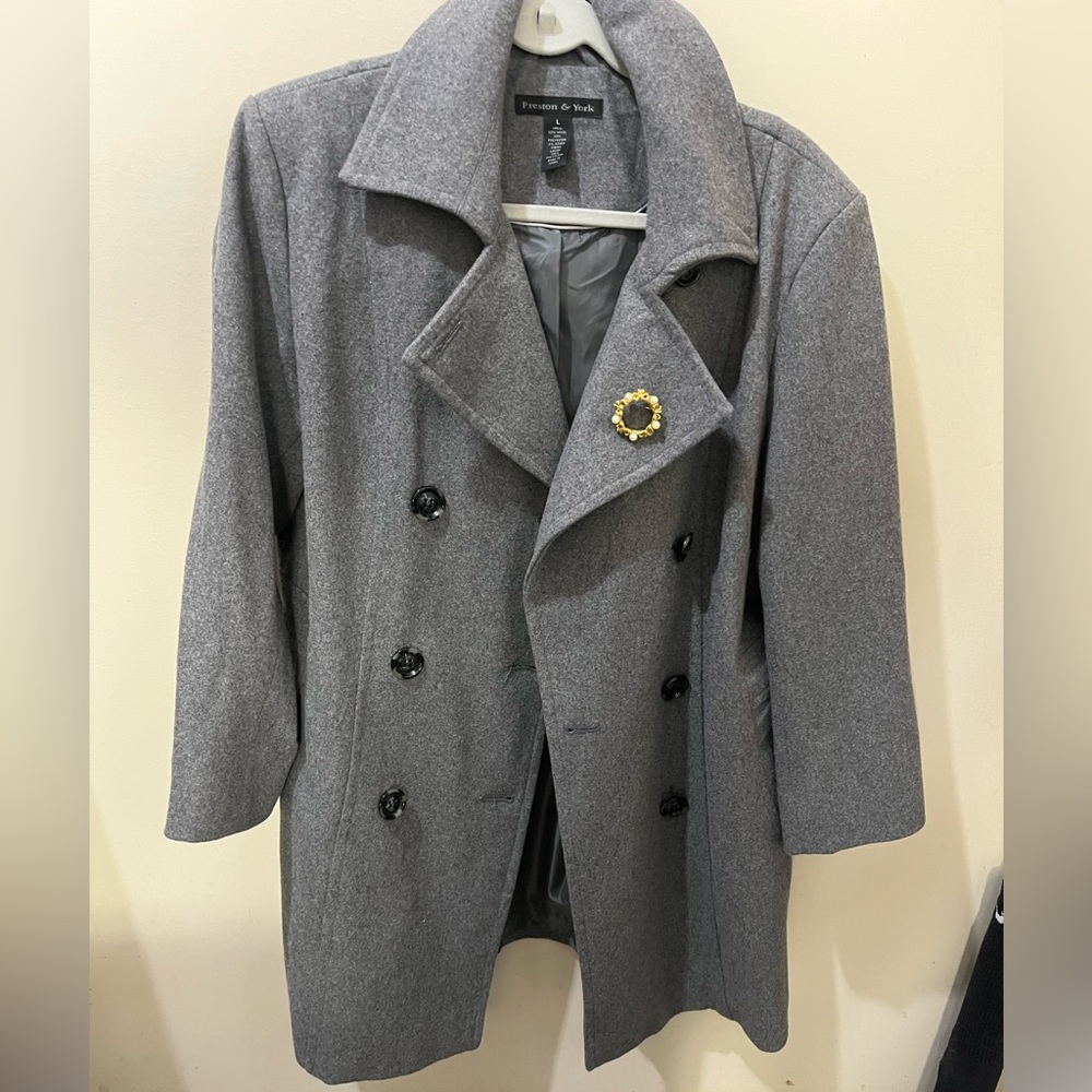 Preston & York Classic Gray Pea Coat